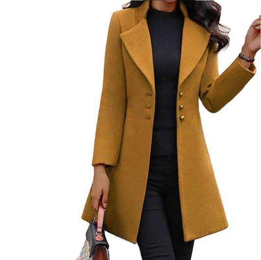 Korean Style Women Autumn Winter Long Coat